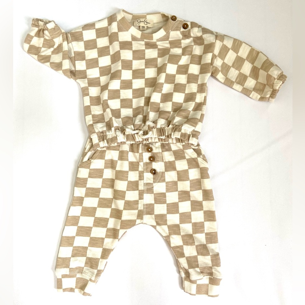 Jessica Simpson Infant Girl’s Checkered Two Piece Jogger Set, Size 6/9 Months